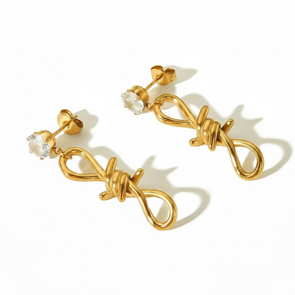 Ropea Twist | CZ Rope-Link Earrings