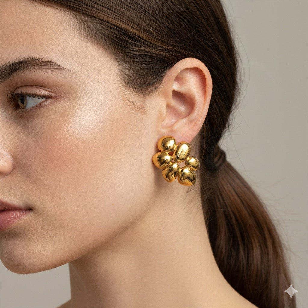 Elaria Drop | Multi-Hollow Drops Stud Earrings