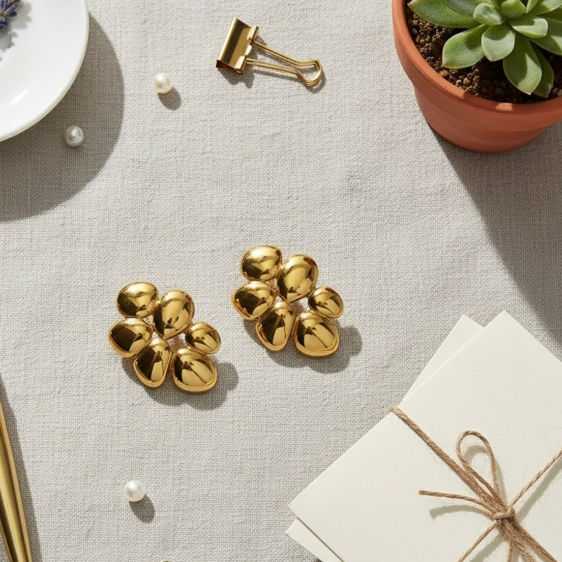 Elaria Drop | Multi-Hollow Drops Stud Earrings