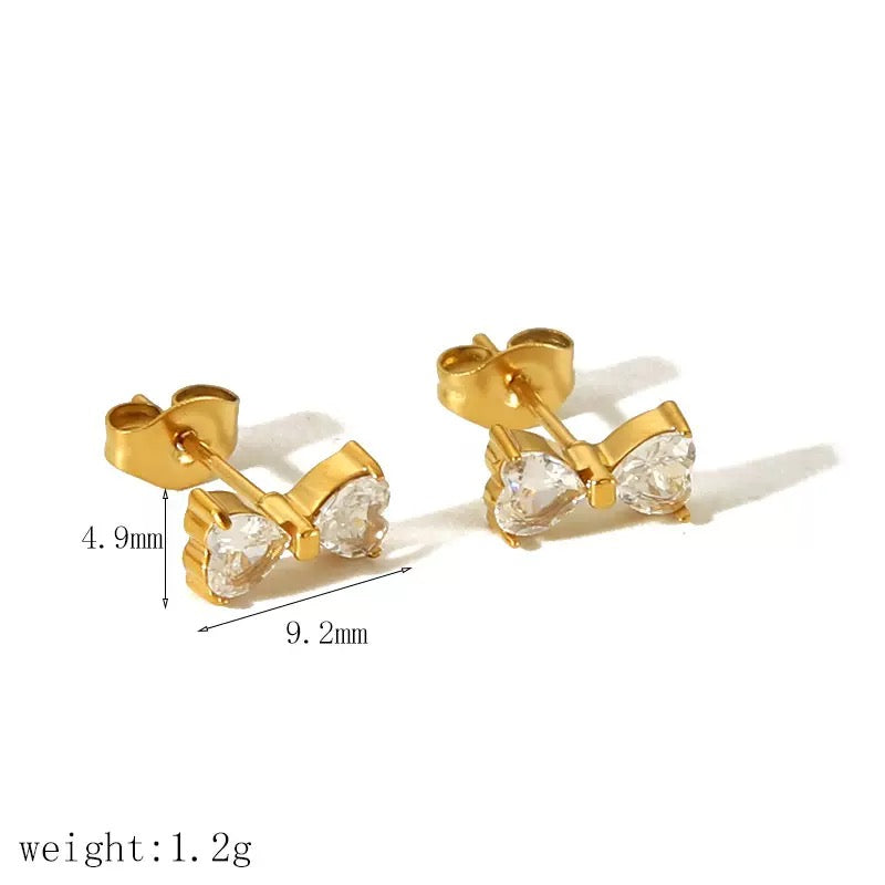 Lumière Bow | CZ Bow Stud Earrings