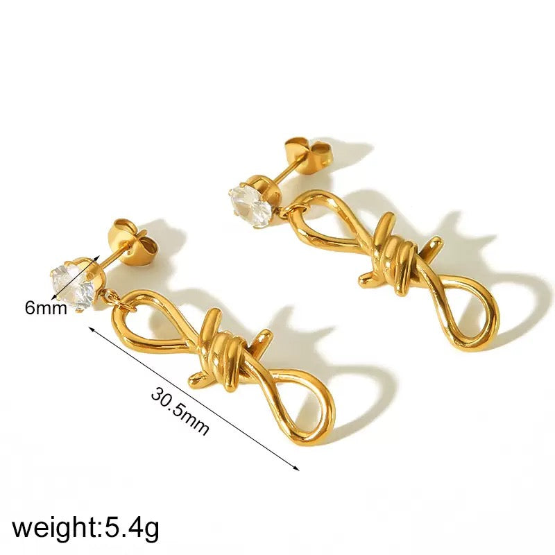 Ropea Twist | CZ Rope-Link Earrings