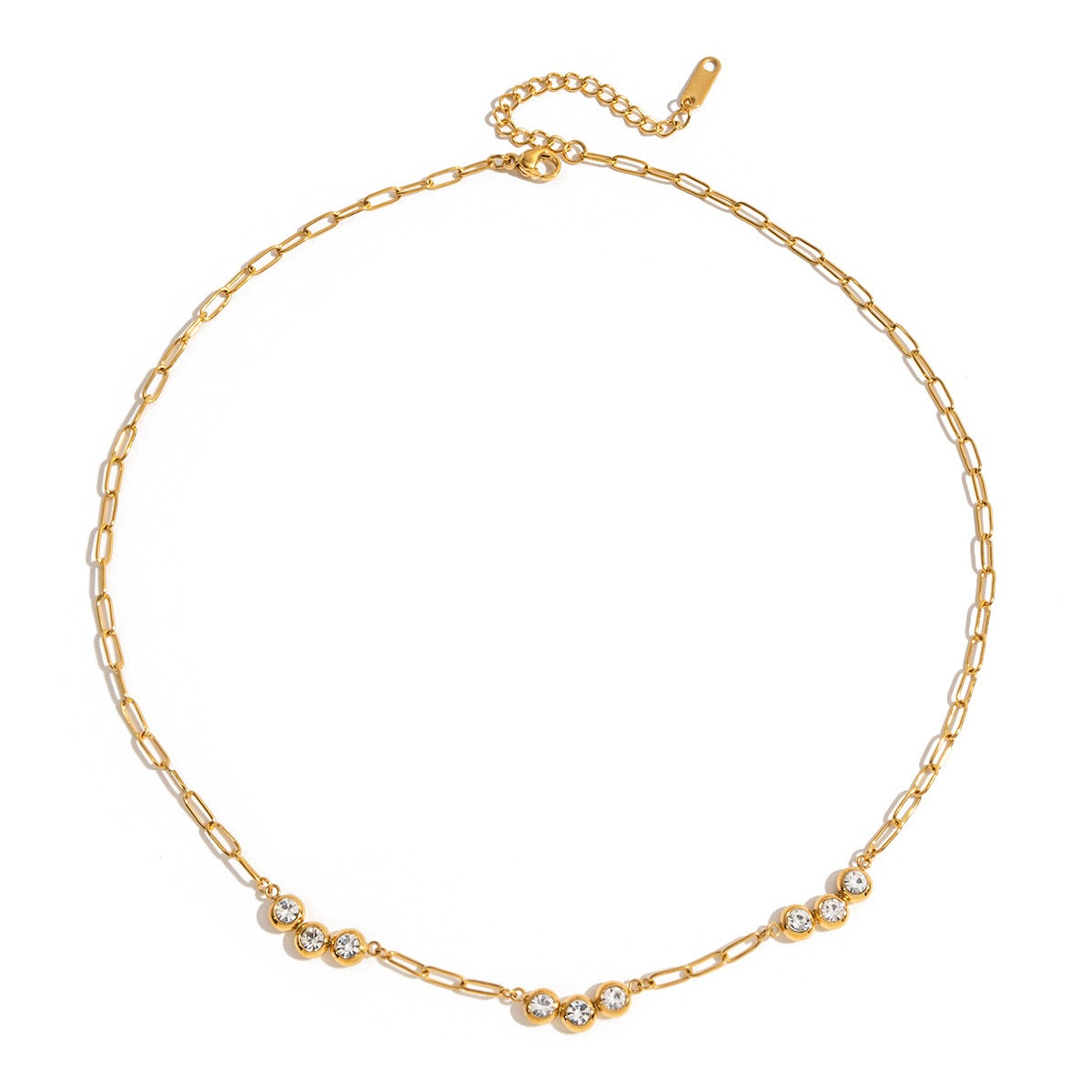 Solenne Clips | CZ Studs Mini Paper Clip Necklace