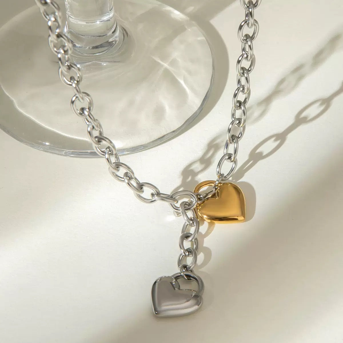 Amory Heart | Twin Heart Pendant Necklace