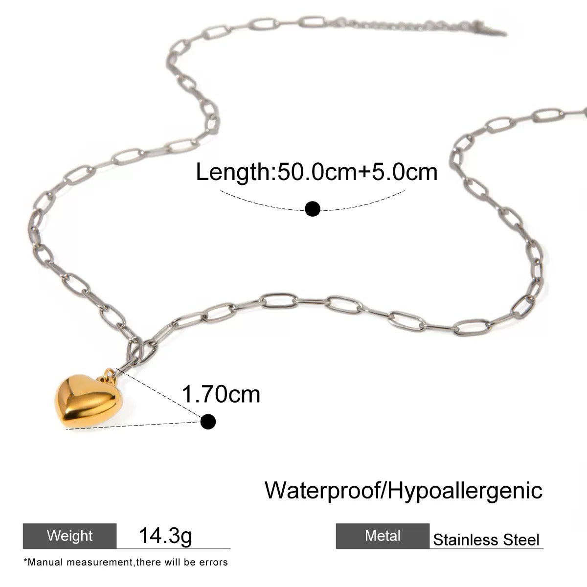 Clovia Chains | Mini Paper Clip Heart Necklace