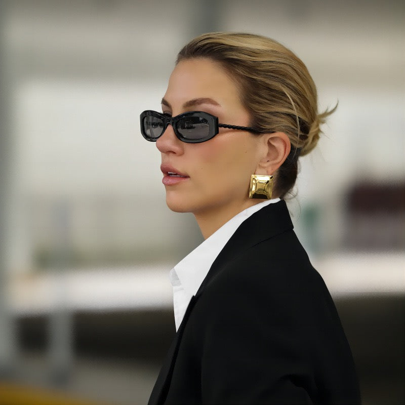 Seris Cube | Textured Box Stud Earrings