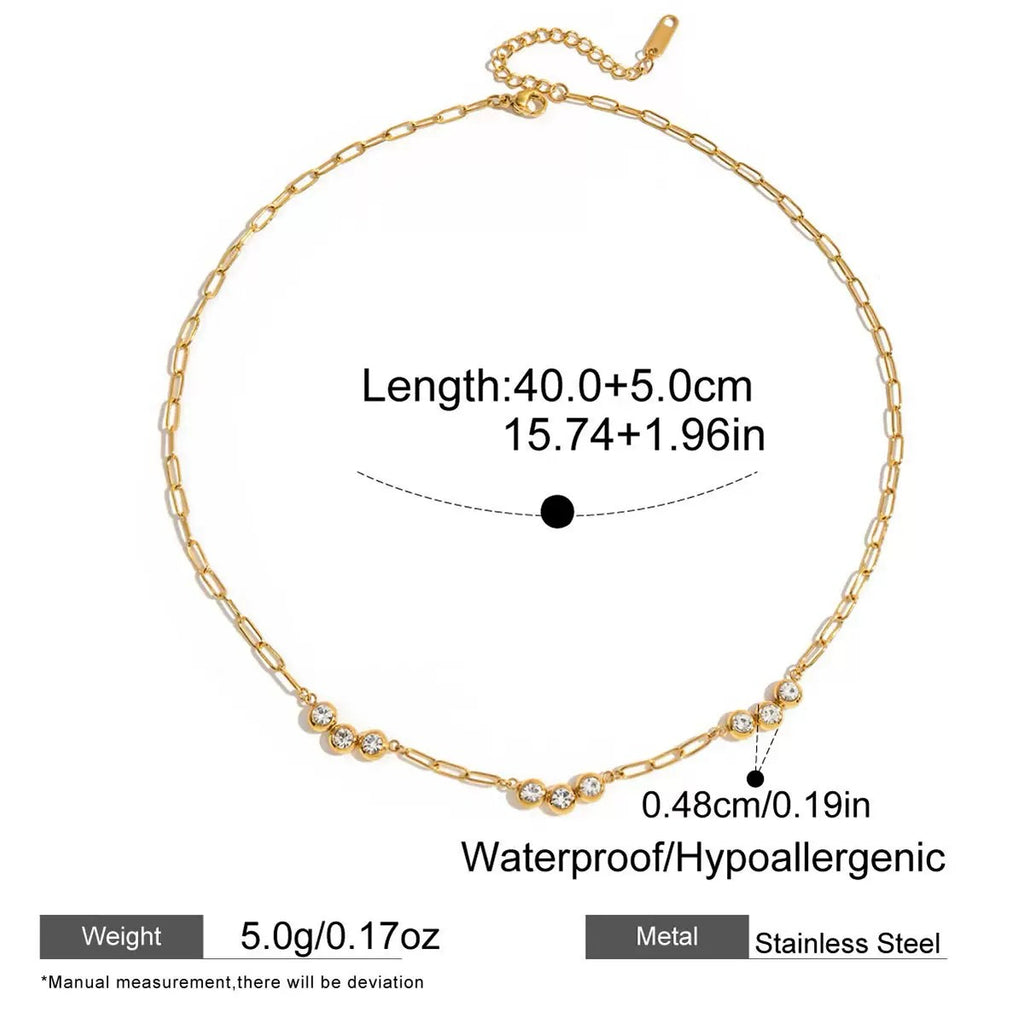 Solenne Clips | CZ Studs Mini Paper Clip Necklace