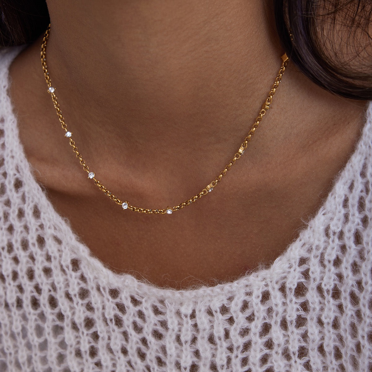 Liora Cable | Minimalist CZ Chain Necklace