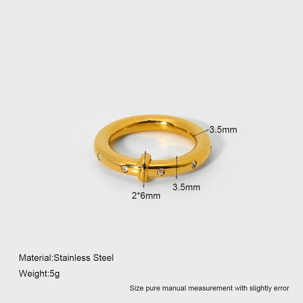 NiilaVerse — Aurora Band | Dainty 18K Plated Ring