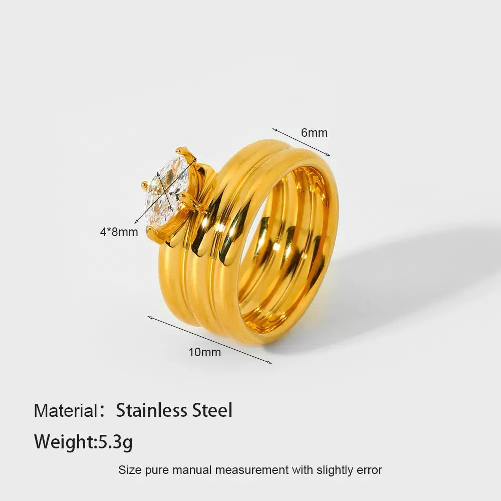 Marquise Spiral | CZ Statement Ring