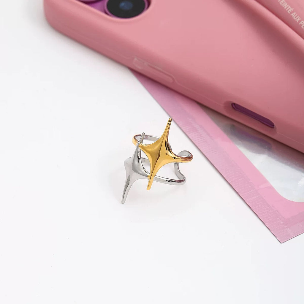 Stella Nova Ring | Double Starlet  Adjustable Ring