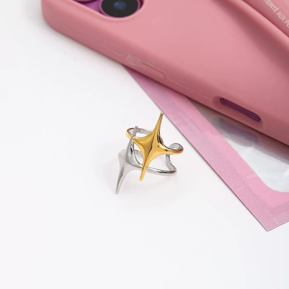 Stella Nova Ring | Double Starlet  Adjustable Ring