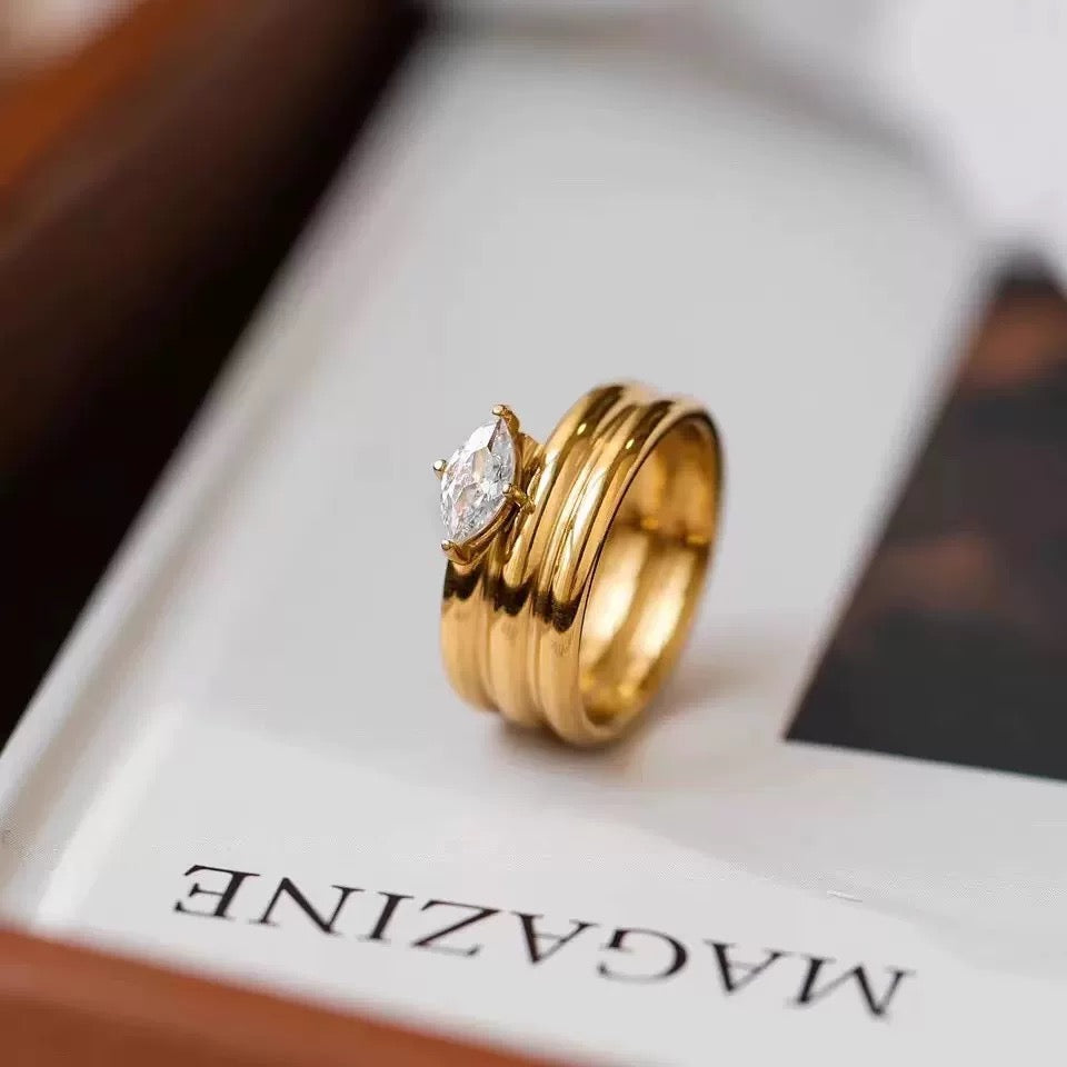 Marquise Spiral | CZ Statement Ring