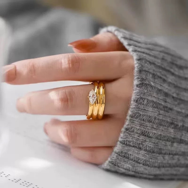 Marquise Spiral | CZ Statement Ring