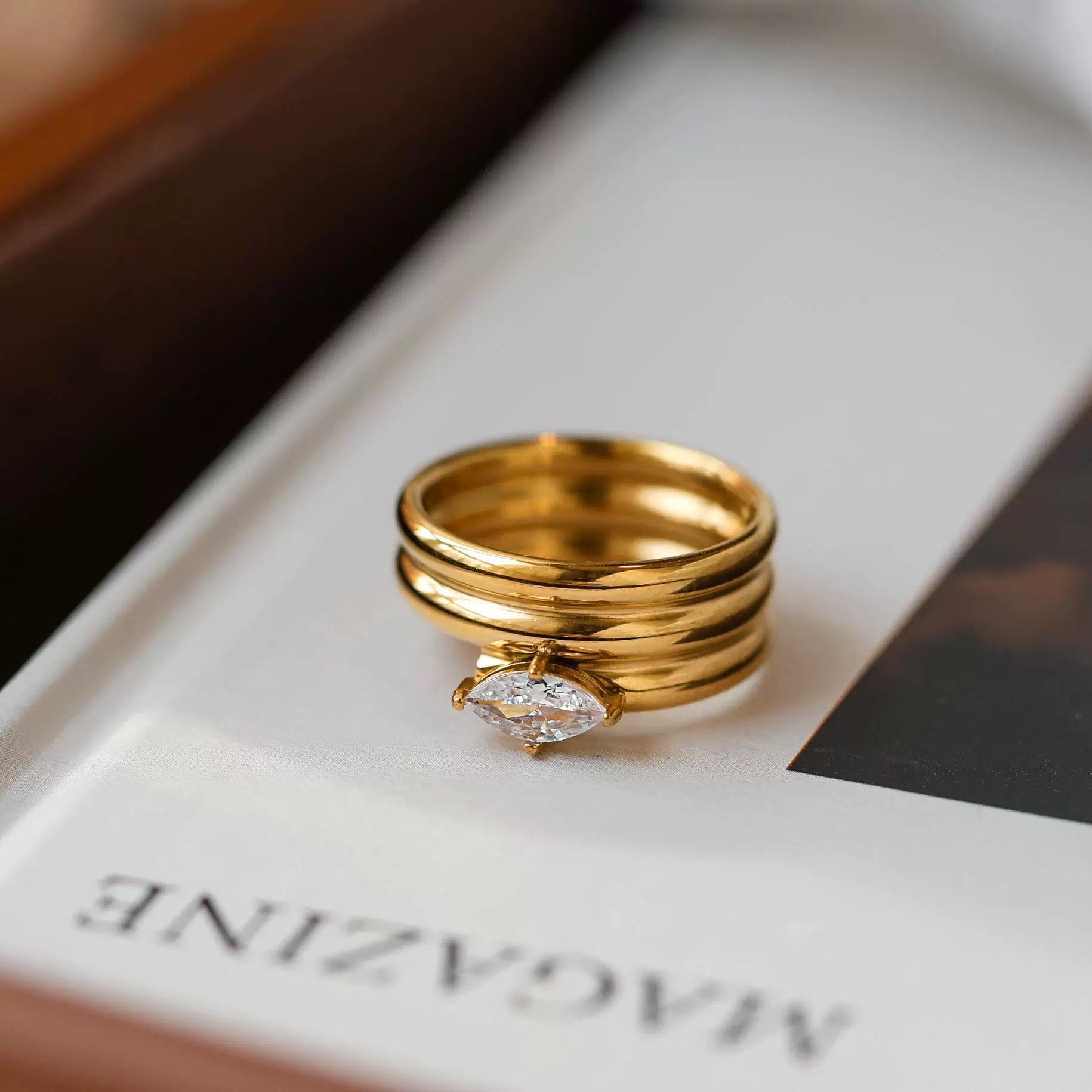 Marquise Spiral | CZ Statement Ring