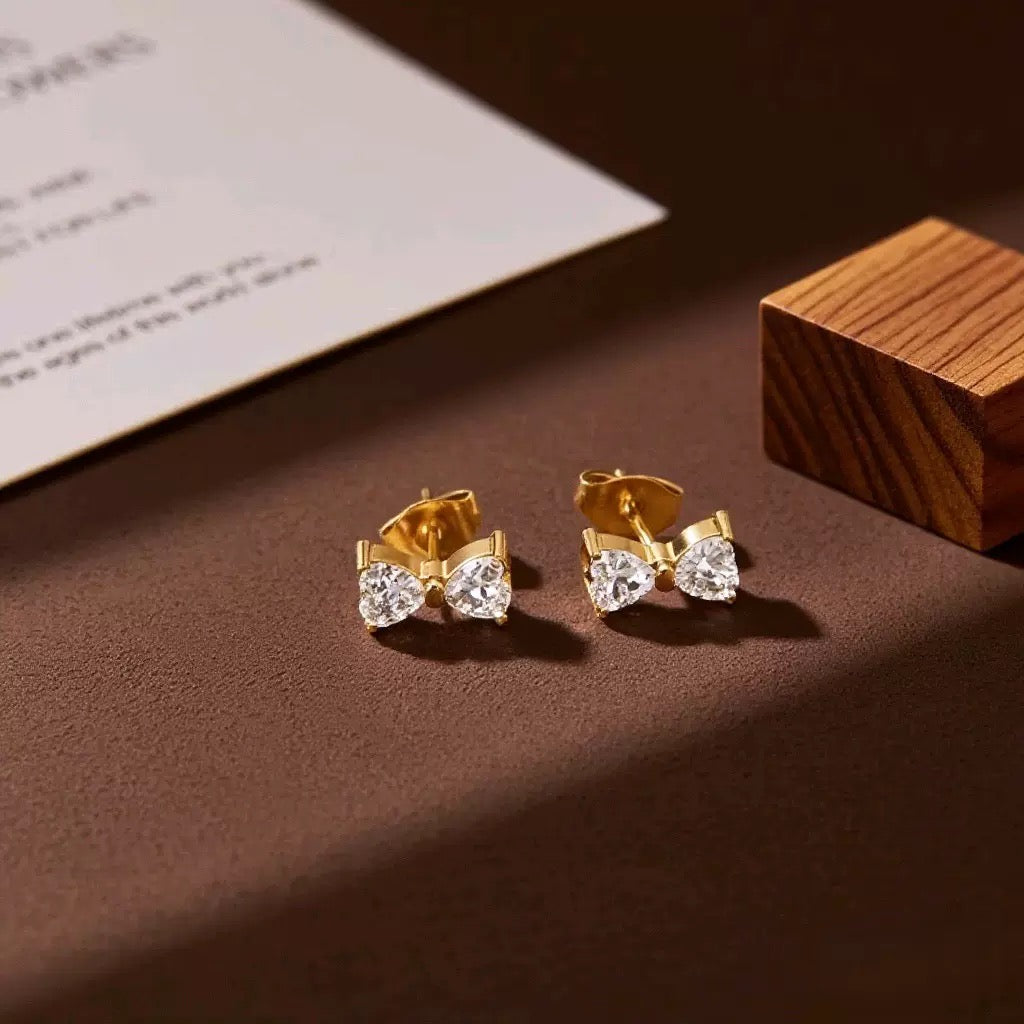 Lumière Bow | CZ Bow Stud Earrings