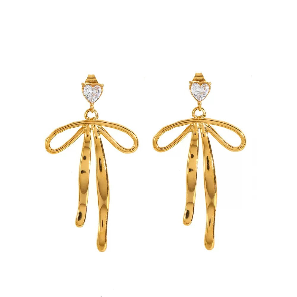 Éclat Bow | 18K Gold Ribbon Earrings