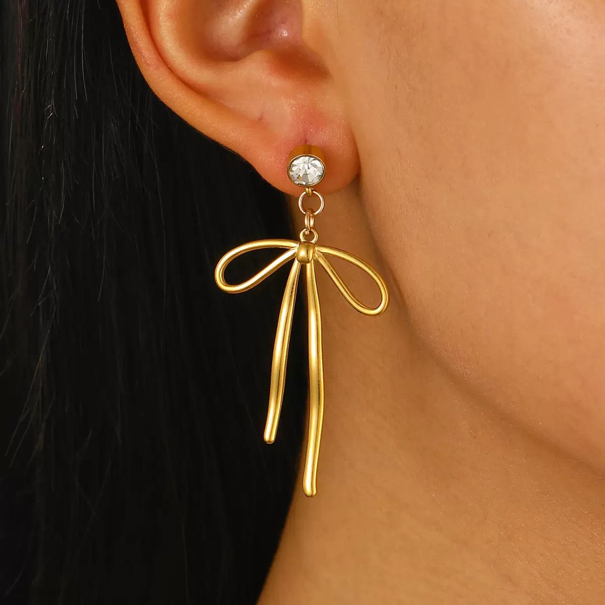 Éclat Bow | 18K Gold Ribbon Earrings