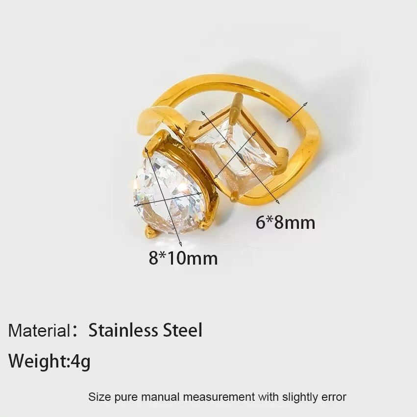 The Twin Solitaire Ring | Dual-Cut CZ Statement Ring